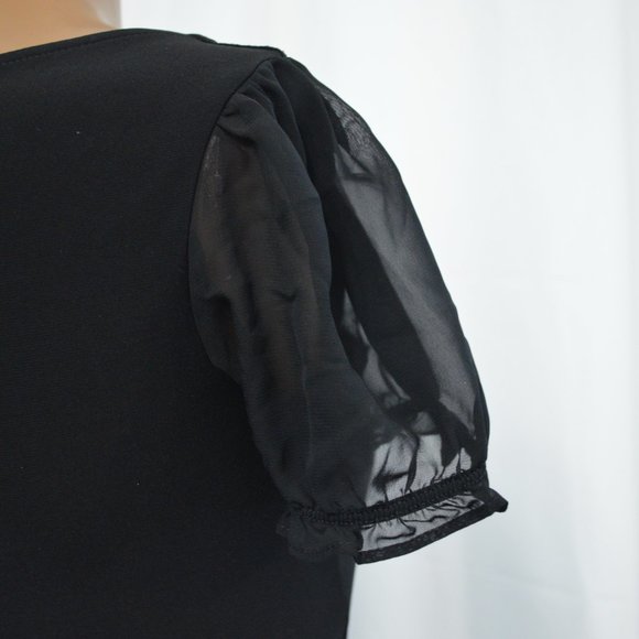 Black blouse with ruffle front - Picture 3 of 5